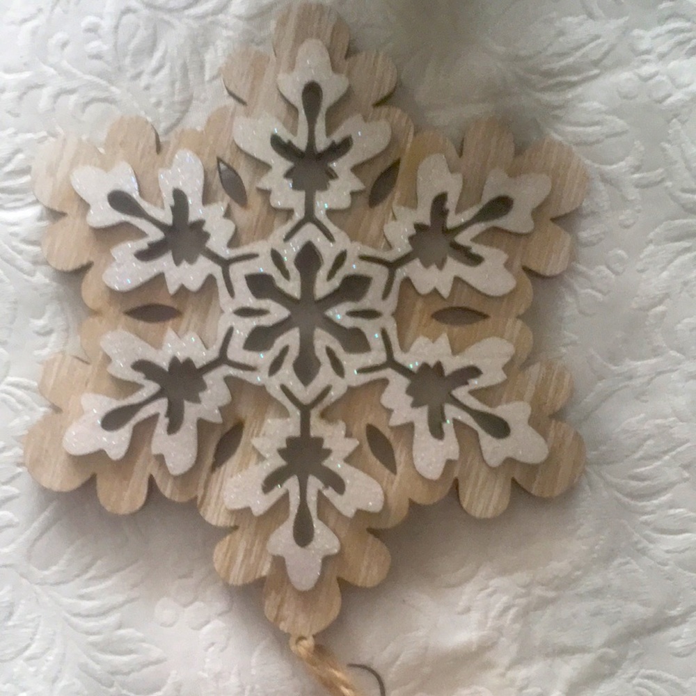 NATURA SNOW FLAKE ORNAMENT 6” x 5”